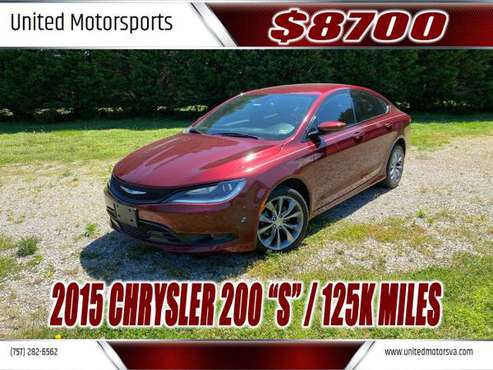 2015 CHRYSLER 200 S CLEAN HISTORY GREAT ON GAS SPORTS PKG - cars for sale in Virginia Beach, VA