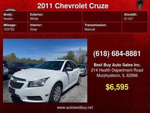 2011 Chevrolet Cruze LS 4dr Sedan Call for Steve or Dean - cars & for sale in Murphysboro, IL