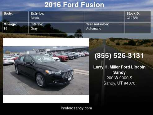2016 Ford Fusion Titanium Schedule a test drive today! for sale in Sandy, UT