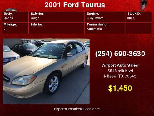 2001 Ford Taurus 4dr Sdn SE for sale in Killeen, TX
