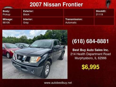 2007 Nissan Frontier XE 4dr King Cab 6 1 ft SB (2 5L I4 5A) Call for sale in Murphysboro, IL