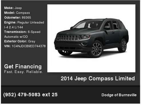 2014 Jeep Compass Limited - cars & trucks - by dealer - vehicle... for sale in Burnsville, MN