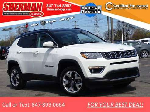 2020 Jeep Compass Limited suv White Clearcoat - - by for sale in Skokie, IL