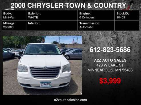 2008 CHRYSLER TOWN & COUNTRY LX GUARANTEED FINANCING - cars & trucks... for sale in Minneapolis, MN