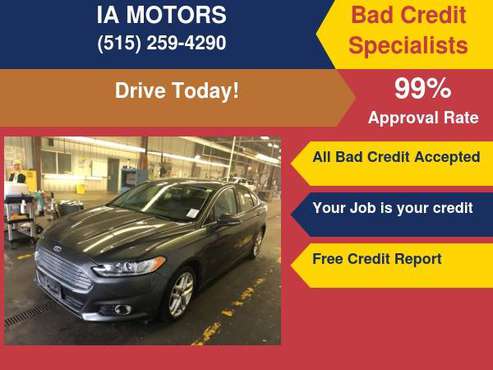 2016 FORD FUSION SE *FR $499 DOWN GUARANTEED FINANCE *EVERYONE IS... for sale in Des Moines, IA