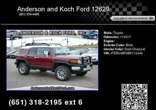 2011 Toyota FJ Cruiser Anderson Koch Ford - - by for sale in North Branch, MN