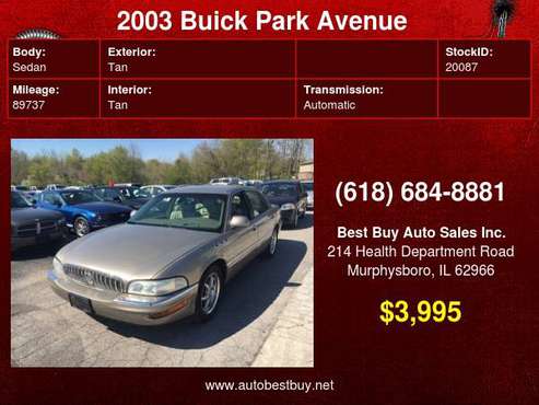 2003 Buick Park Avenue Ultra 4dr Supercharged Sedan Call for Steve... for sale in Murphysboro, IL