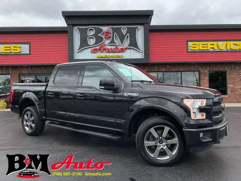 2015 Ford F-150 Lariat Sport Crew Cab 4WD - 5.0 - Black/Black - 80k... for sale in Oak Forest, IL