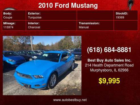2010 Ford Mustang V6 2dr Fastback Call for Steve or Dean - cars &... for sale in Murphysboro, IL