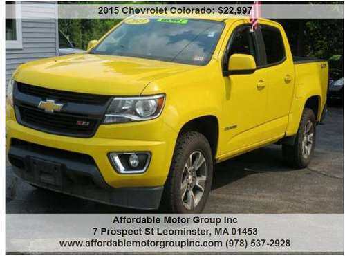 2015 Chevrolet Colorado Z71 Crew Cab AWD 94K miles Navigation Heated S for sale in leominster, MA