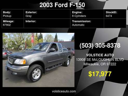 2003 Ford F-150 Supercab XLT 4X4 GREY 1 OWNER 87K MILES WOW ! for sale in Milwaukie, OR