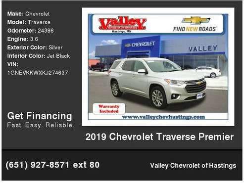 2019 Chevrolet Chevy Traverse Premier - cars & trucks - by dealer -... for sale in Hastings, MN