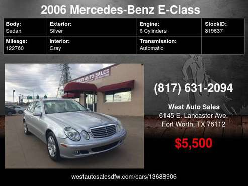 2006 Mercedes-Benz E-Class 4dr Sdn 3.5L Leather/Sunroof 5500 Cash...... for sale in Fort Worth, TX