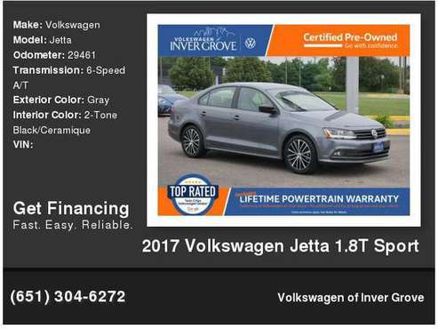 2017 Volkswagen VW Jetta 1.8T Sport - cars & trucks - by dealer -... for sale in Inver Grove Heights, MN