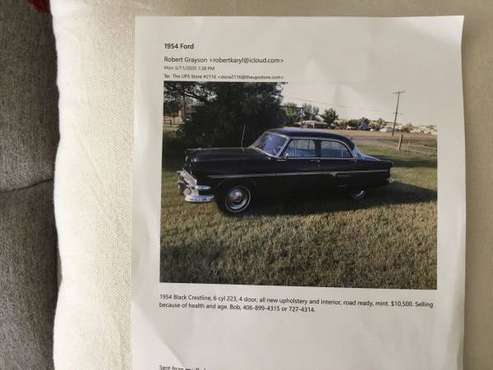 1954 Ford crest line sedan for sale in Great Falls, MT