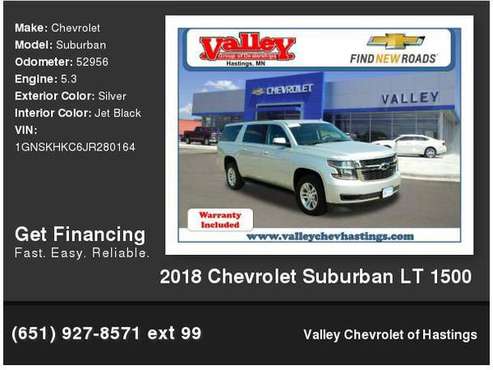 2018 Chevrolet Chevy Suburban LT 1500 - cars & trucks - by dealer -... for sale in Hastings, MN