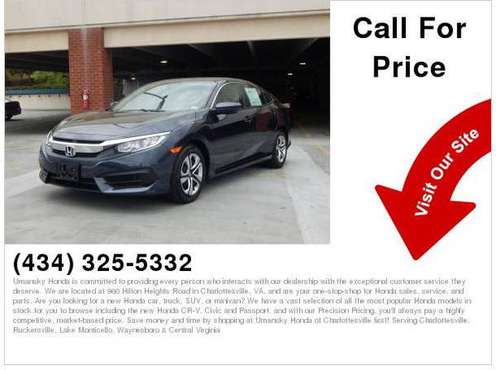 2018 Honda Civic LX Call Sales for the Absolute Best Price on for sale in Charlottesville, VA