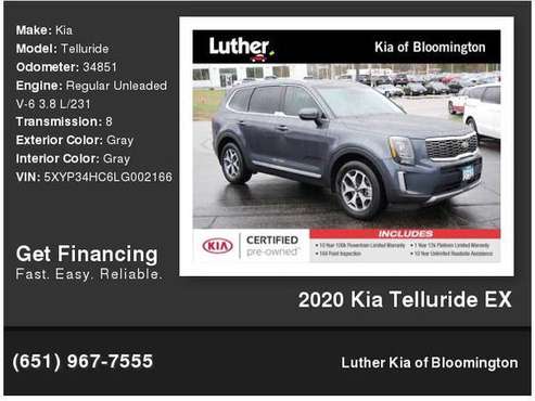2020 Kia Telluride EX - - by dealer - vehicle for sale in Bloomington, MN