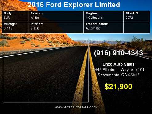 2016 Ford Explorer FWD 4dr Limited for sale in Sacramento , CA