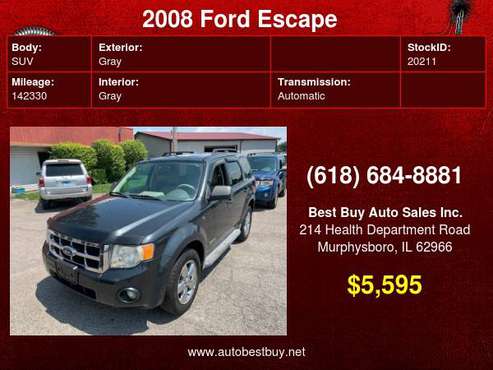 2008 Ford Escape XLT AWD 4dr SUV V6 Call for Steve or Dean - cars &... for sale in Murphysboro, IL