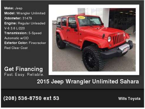 2015 Jeep Wrangler Unlimited Sahara - - by dealer for sale in Twin Falls, ID