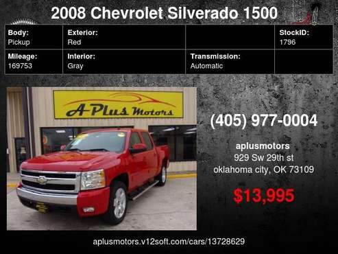 2008 Chevrolet Silverado 1500 LT1 2WD 4dr Crew Cab 5.8 ft. SB - cars... for sale in Oklahoma City, OK