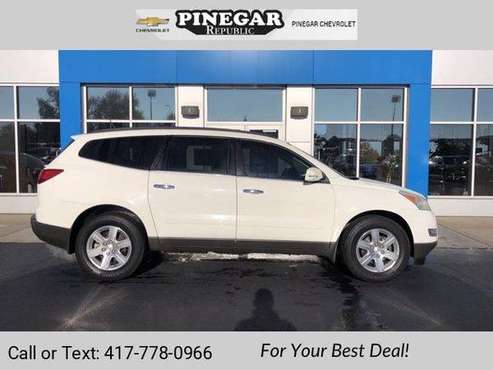 2012 Chevy Chevrolet Traverse LT w/2LT suv White - cars & trucks -... for sale in Republic, MO