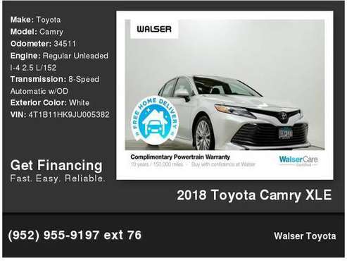 2018 Toyota Camry XLE - cars & trucks - by dealer - vehicle... for sale in Bloomington, MN