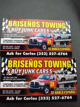 Junk car s pay cash free towing for sale in south gate, CA