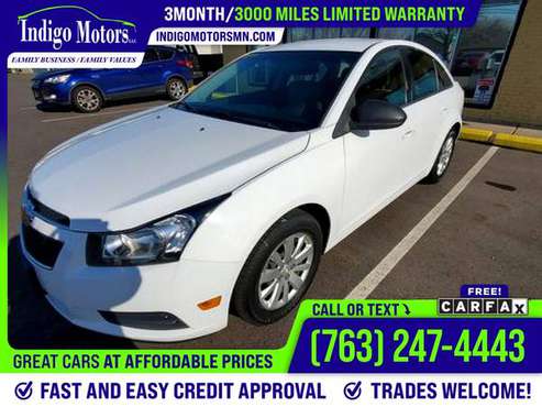 2011 Chevrolet Cruze LS 3mo 3 mo 3-mo 3000 mile warranty PRICED TO for sale in Ramsey , MN