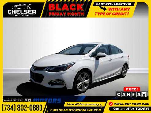 $220/mo - 2018 Chevrolet Cruze Premier - Easy Financing! - cars &... for sale in Chelsea, MI