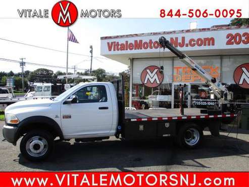 2011 RAM 5500 12 FLAT BED** CRANE TRUCK ** DIESEL 4X4 - cars &... for sale in South Amboy, NY
