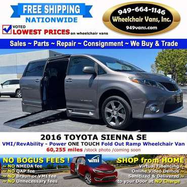 2016 Toyota Sienna SE Wheelchair Van BraunAbility - Power Fold Out for sale in LAGUNA HILLS, OR