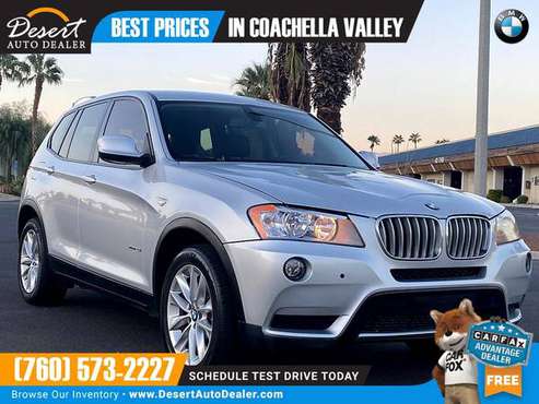 PRICE BREAK on this 2013 BMW X3 xDrive28i AWD 75,000 MILES xDrive28i... for sale in Palm Desert , CA