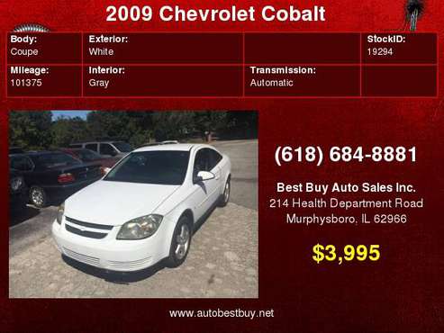 2009 Chevrolet Cobalt LT 2dr Coupe w/ 2LT Call for Steve or Dean for sale in Murphysboro, IL