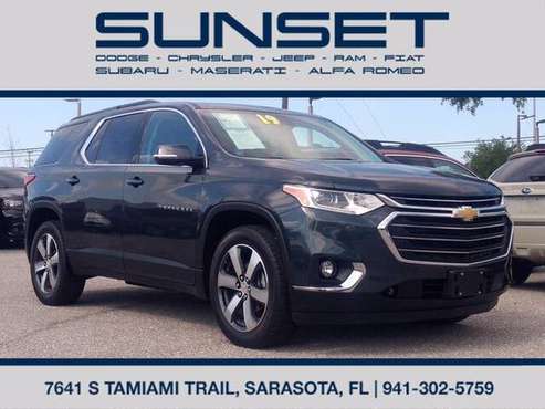 2019 Chevrolet Chevy Traverse LT Leather 3rd Row Sunroof CarFax for sale in Sarasota, FL