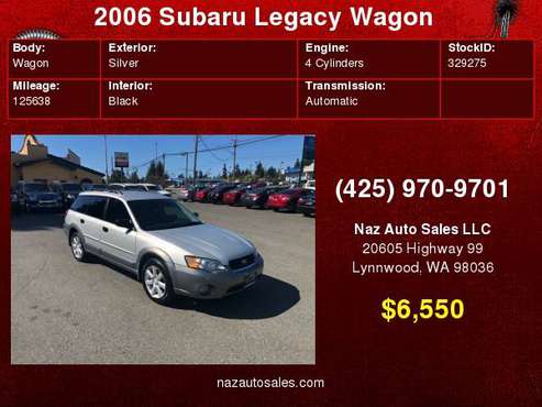 2006 Subaru Legacy Wagon AWD (3 Months free Warranty) for sale in Lynnwood, WA