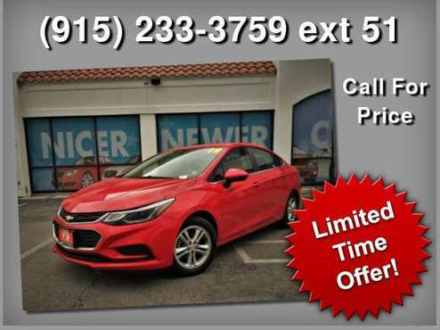 2018 Chevrolet Chevy Cruze - Payments AS LOW $299 a month 100%... for sale in El Paso, TX