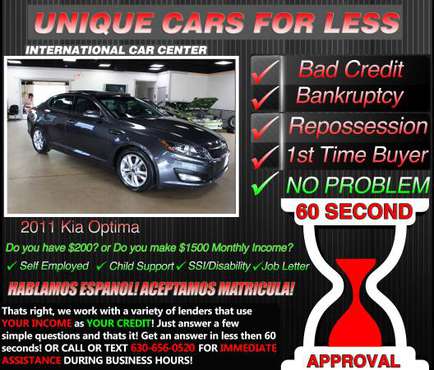2011 Kia Optima * Bad Credit ? * W/ $1500 Monthly Income OR $200 DOWN for sale in Lombard, IL