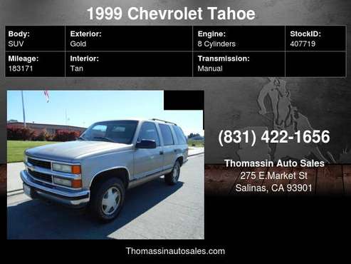 1999 Chevrolet Tahoe 4dr 4WD Z71 - - by dealer for sale in Salinas, CA