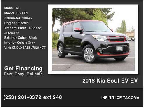 2018 Kia Soul EV Ev - - by dealer - vehicle for sale in Fife, WA