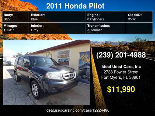 2011 Honda Pilot 2WD 4dr LX with Brake assist - cars & trucks - by... for sale in Fort Myers, FL