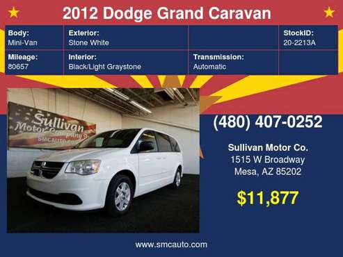 2012 Dodge Grand Caravan SE - cars & trucks - by dealer - vehicle... for sale in Mesa, AZ