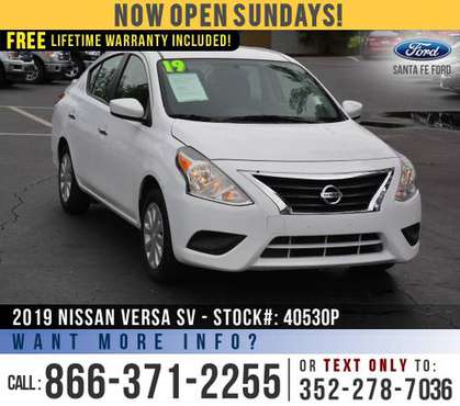 ‘19 Nissan Versa Sedan SV *** Camera, Keyless Entry, Bluetooth *** -... for sale in Alachua, FL