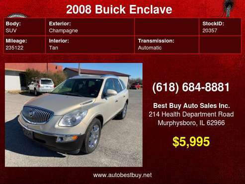 2008 Buick Enclave CXL AWD 4dr Crossover Call for Steve or Dean -... for sale in Murphysboro, IL