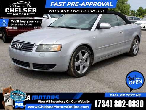 74/mo - 2003 Audi A4 A 4 A-4 3 0 Cabriolet FrontTrak - Easy for sale in Chelsea, MI