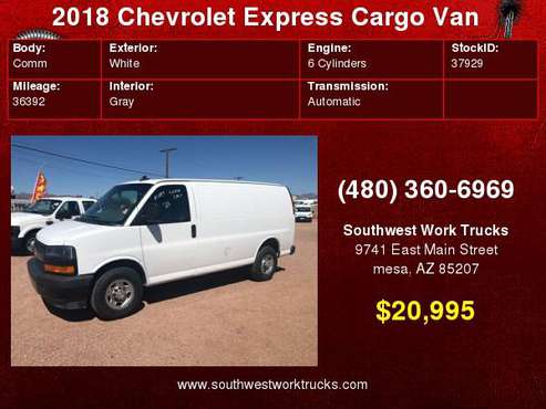 2018 Chevrolet Express Cargo Van RWD 2500 135 for sale in Mesa, AZ