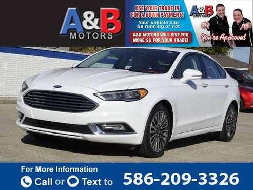 2018 Ford Fusion Titanium AWD sedan White - - by for sale in Roseville, MI