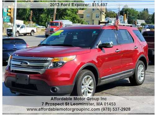 2013 Ford Explorer XLT AWD 85K miles Navigation 3rd Road Seat Bluetoot for sale in leominster, MA