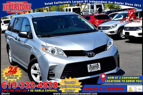 2019 TOYOTA SIENNA L 7 PASSENGER -EZ FINANCING-LOW DOWN! - cars &... for sale in El Cajon, CA
